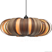 Mayom design hanglamp in 3 houtsoorten zebrano walnut en tulipwood